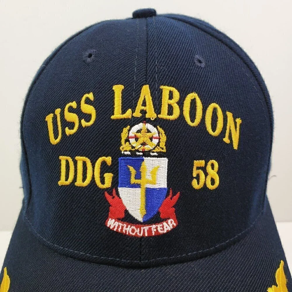 USS Laboon DDG 58 Hat Navy Destroyer Military Gold Leaf Corps USA Cap
